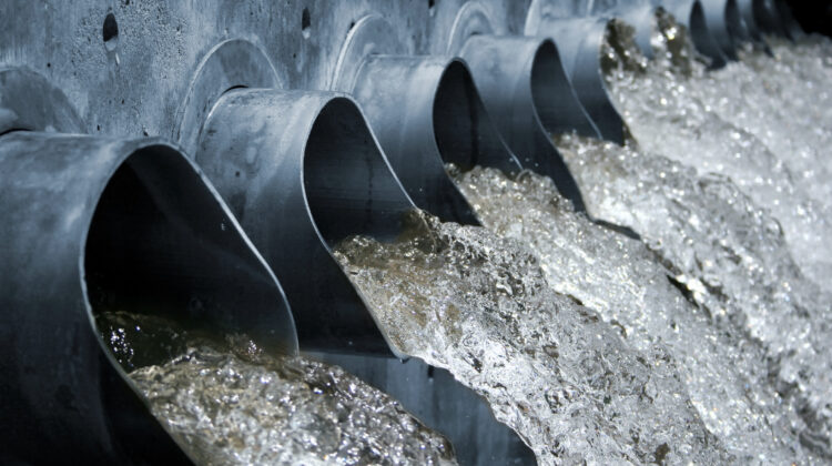 Pipes with wastewater