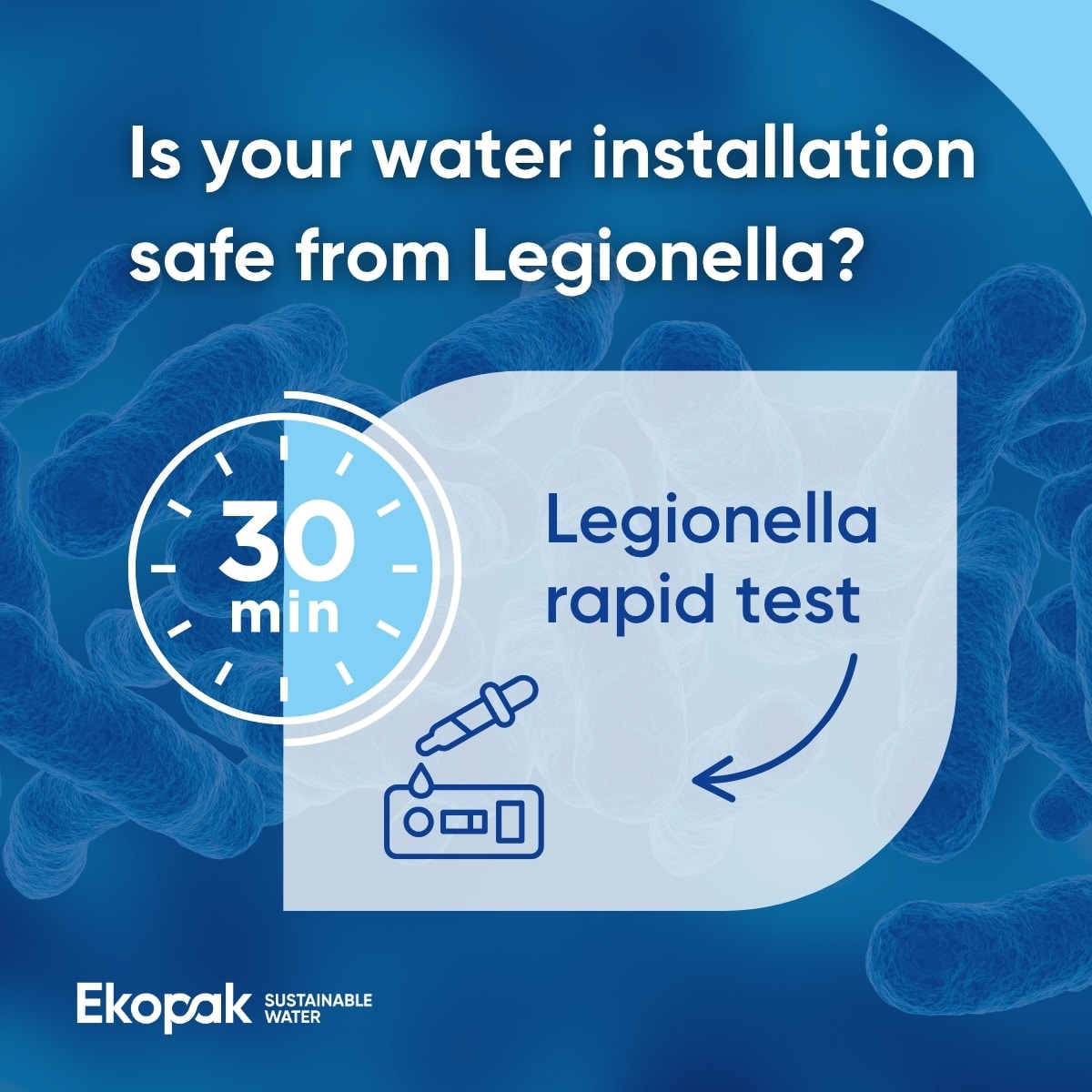 Legionella rapid test. Results within 30 minutes.
