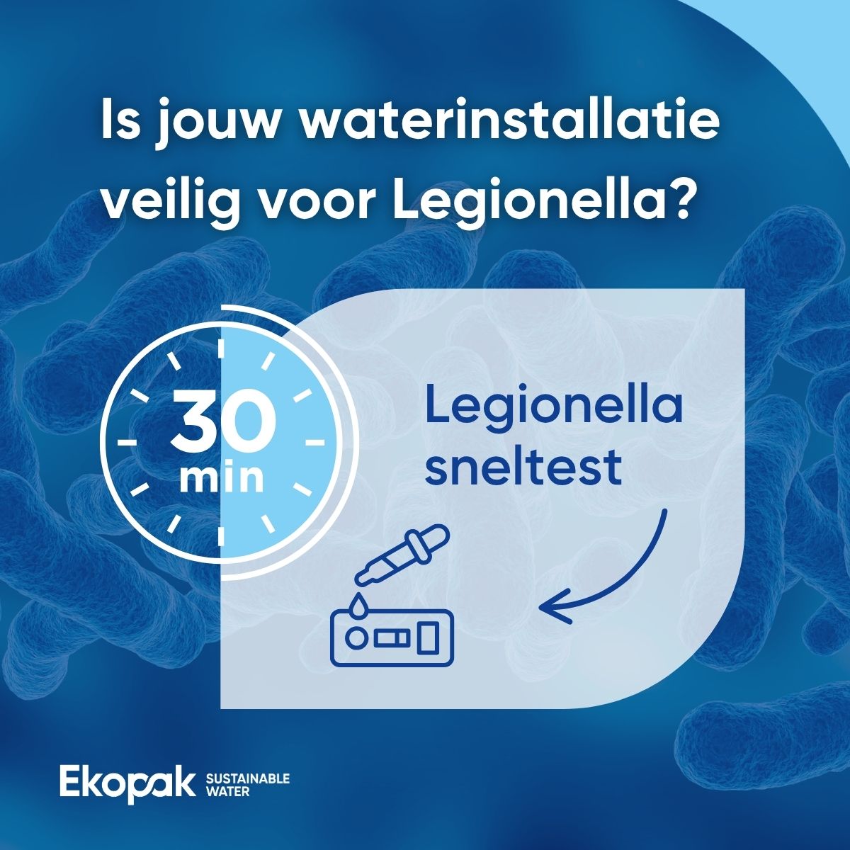 Legionella sneltest. Resultaten binnen 30 minuten.